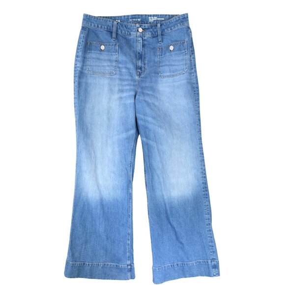 J.Crew ‘96 Denim Trouser Jeans Size 34 Flare Wide Legs 70s Vibe - Picture 1 of 9
